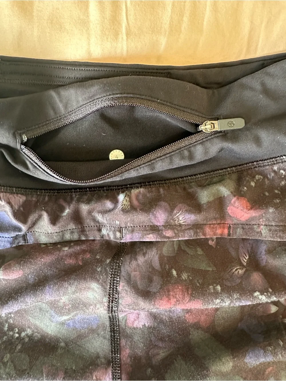 lululemon athletica Black Floral-Print Running Shorts